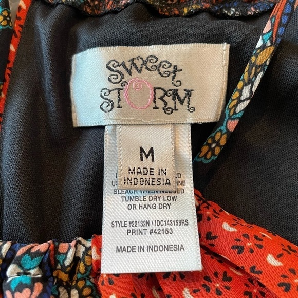 Sweet Storm Multicolor Sleeveless Patterned Maxi Dress Medium - Picture 7 of 10